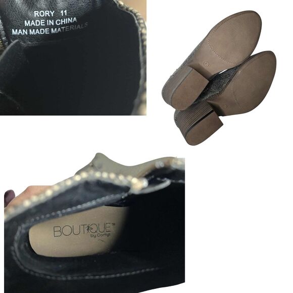 Boutique by Corkys Rory Metallic Faux Leather Ankle Booties NWOB Size 11 - Picture 3 of 3